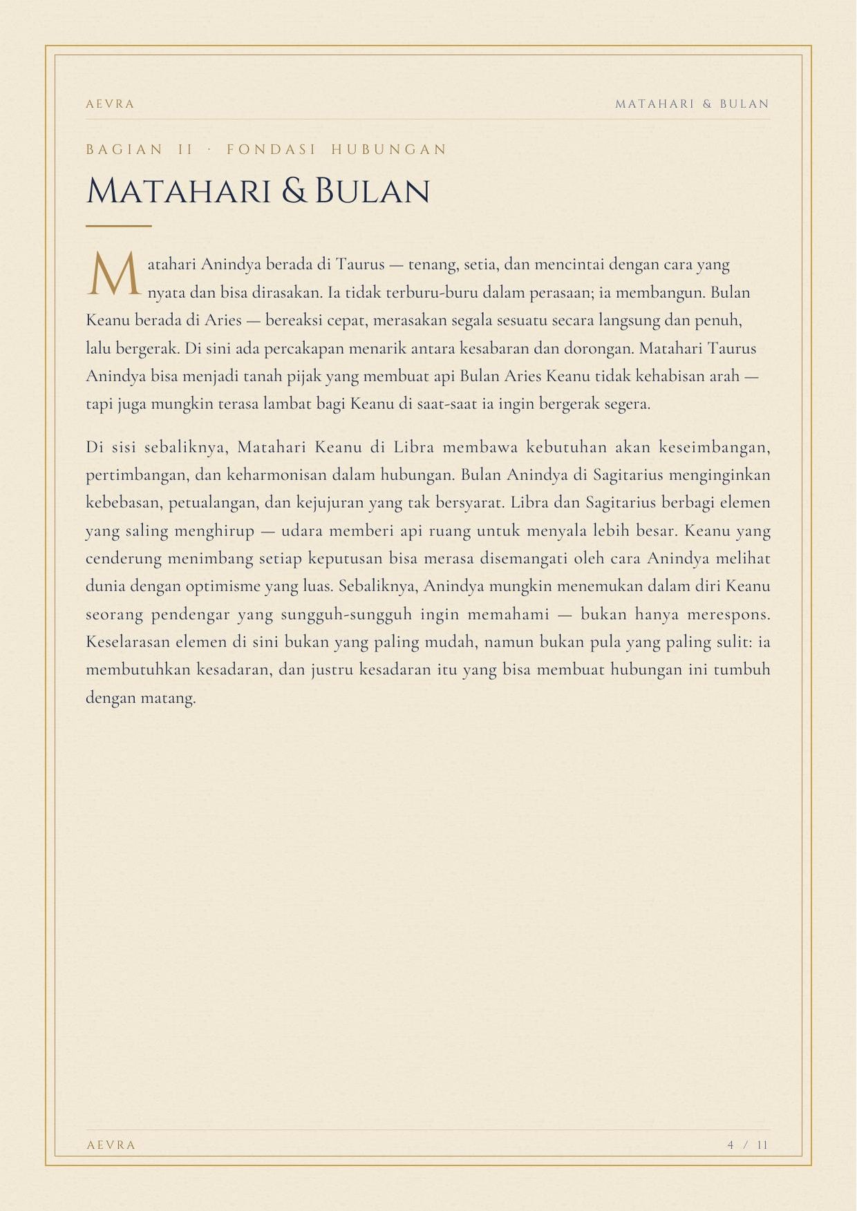 Contoh output — Synastry Reading